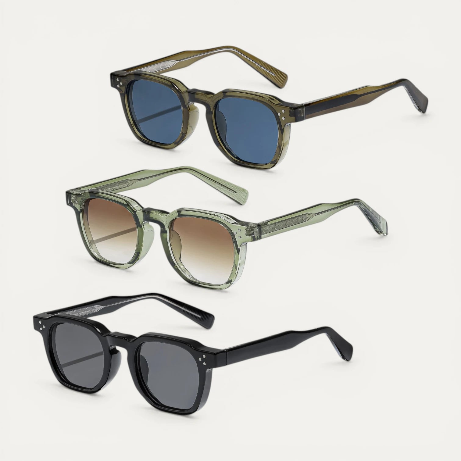 Lunettes Soleil Carrées Monture Épaisse Translucide Oversize