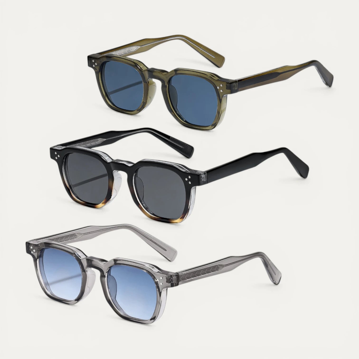 Lunettes Soleil Carrées Monture Épaisse Translucide Oversize