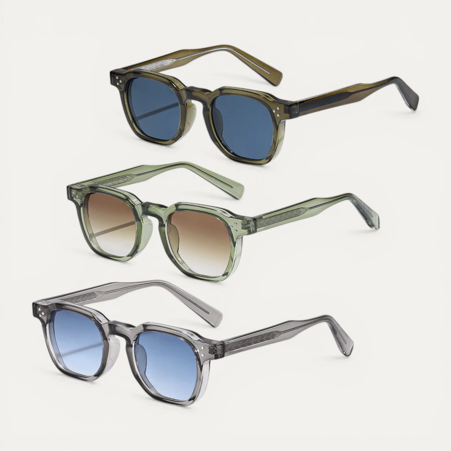 Lunettes Soleil Carrées Monture Épaisse Translucide Oversize