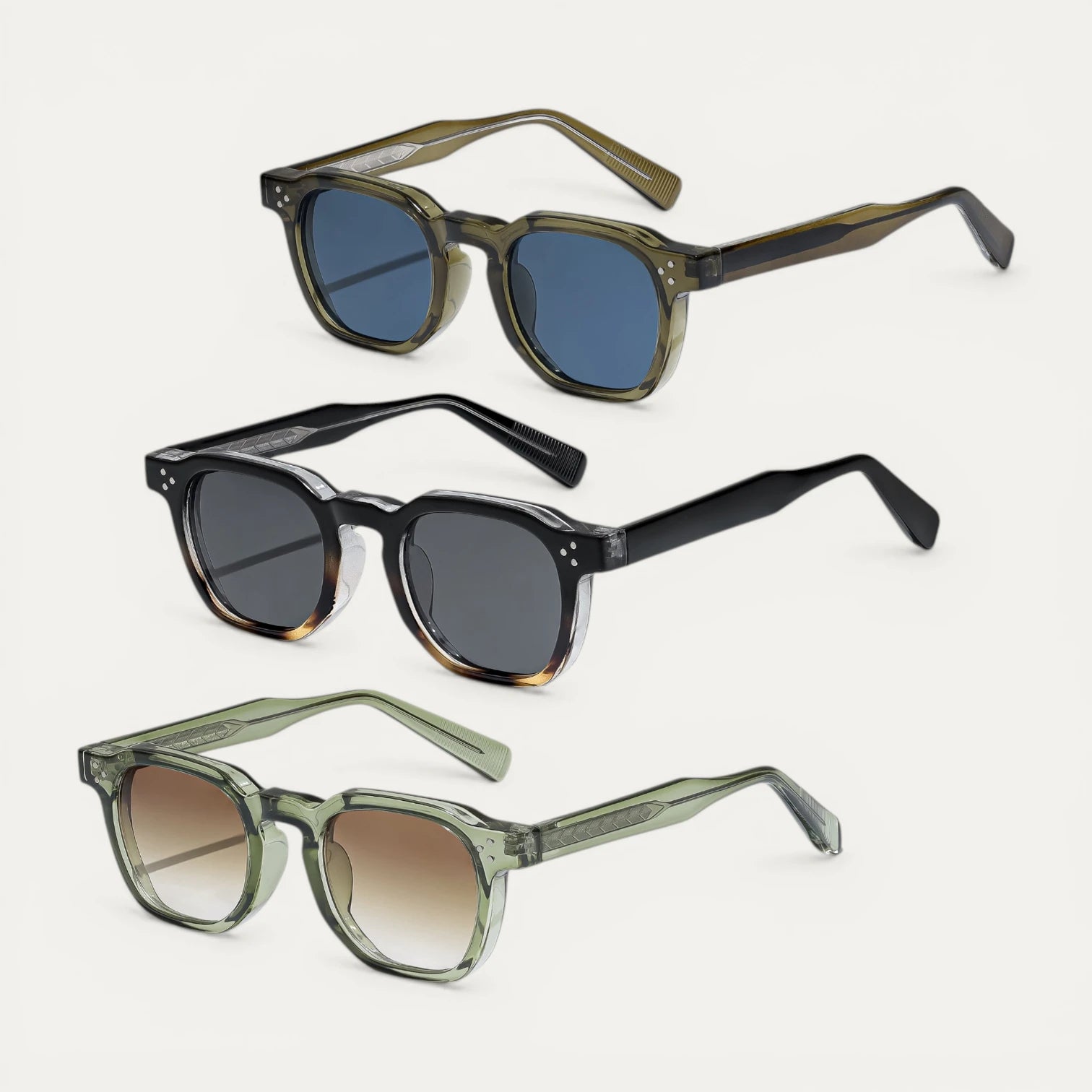 Lunettes Soleil Carrées Monture Épaisse Translucide Oversize