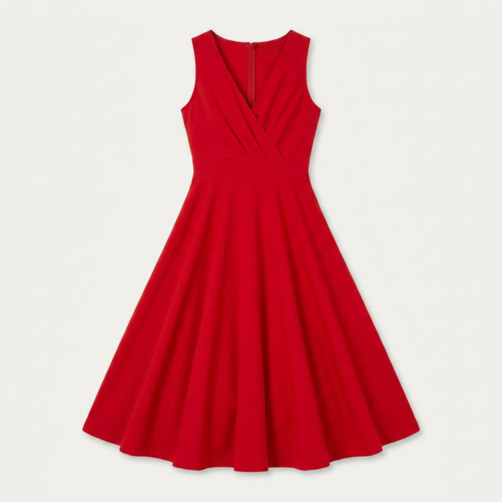 Robe Midi Femme Sans Manches Col Croisé