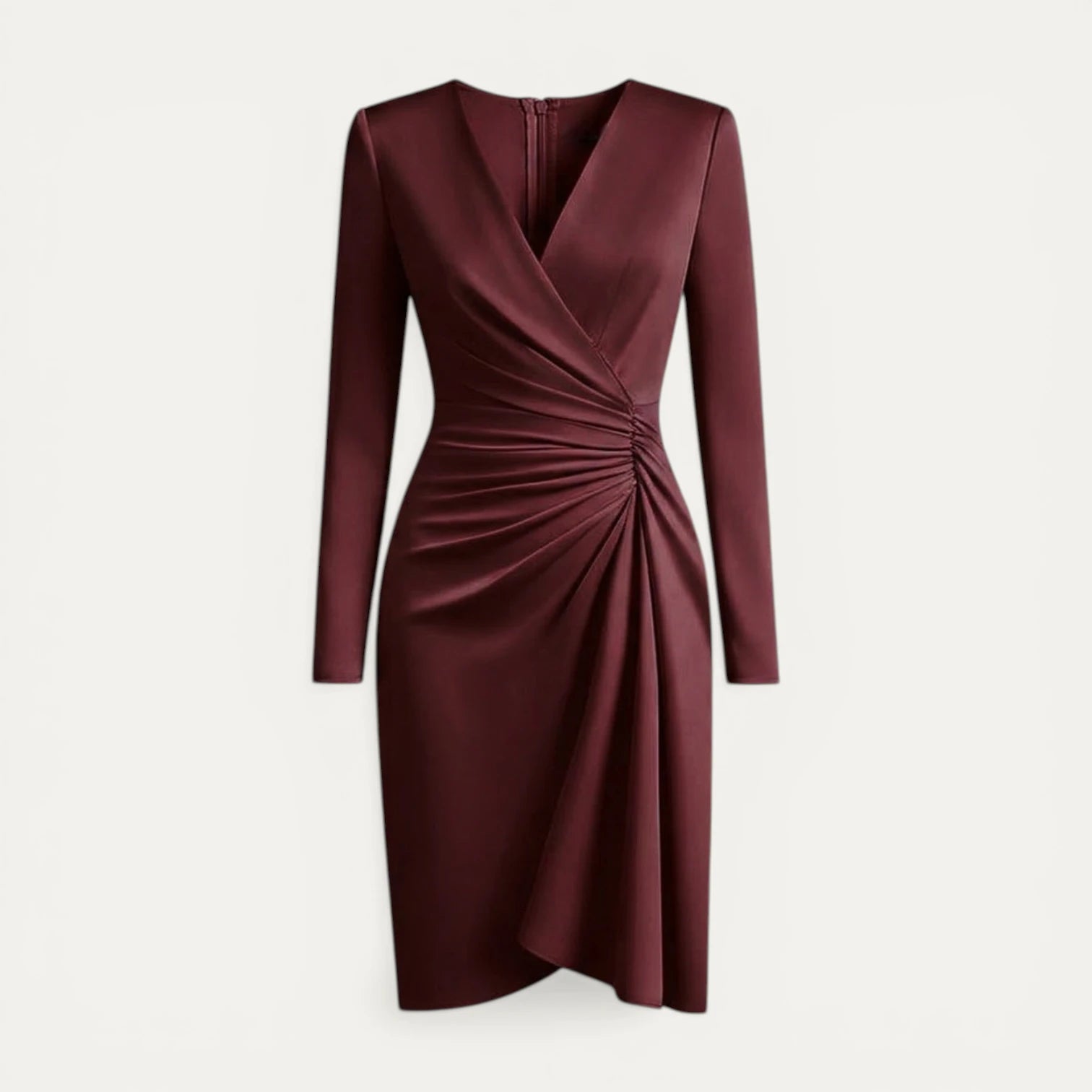 Robe Portefeuille Femme Col V Froncée Manches