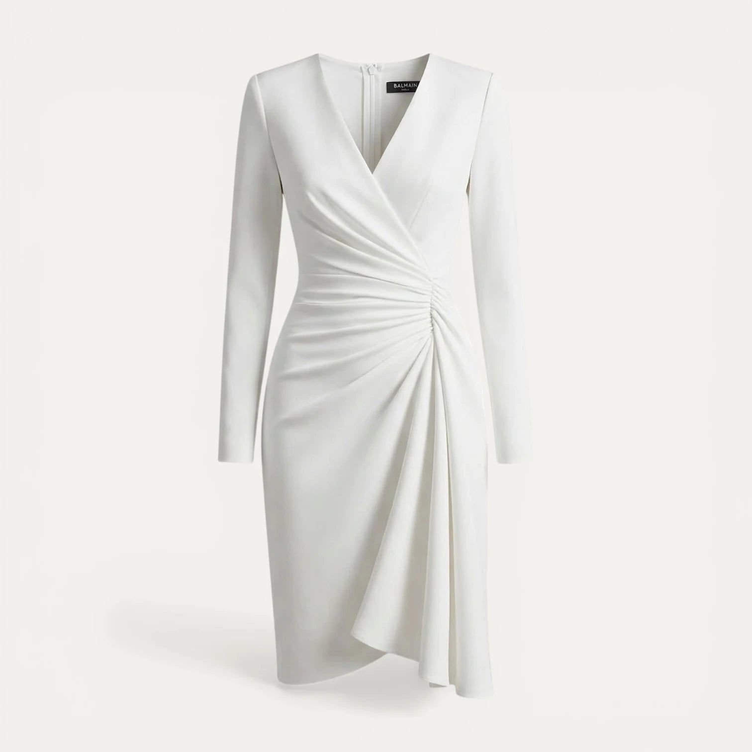 Robe Portefeuille Femme Col V Froncée Manches