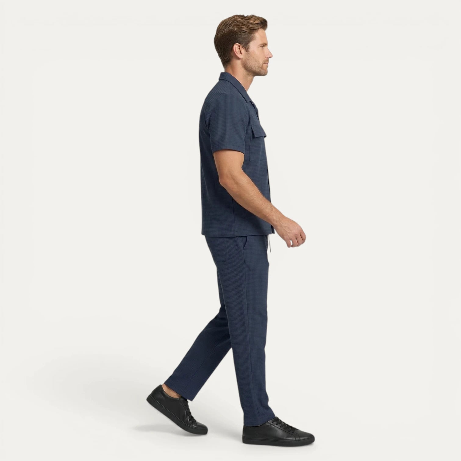 Ensemble Homme Chemise Manches Courtes Boutonnée Pantalon