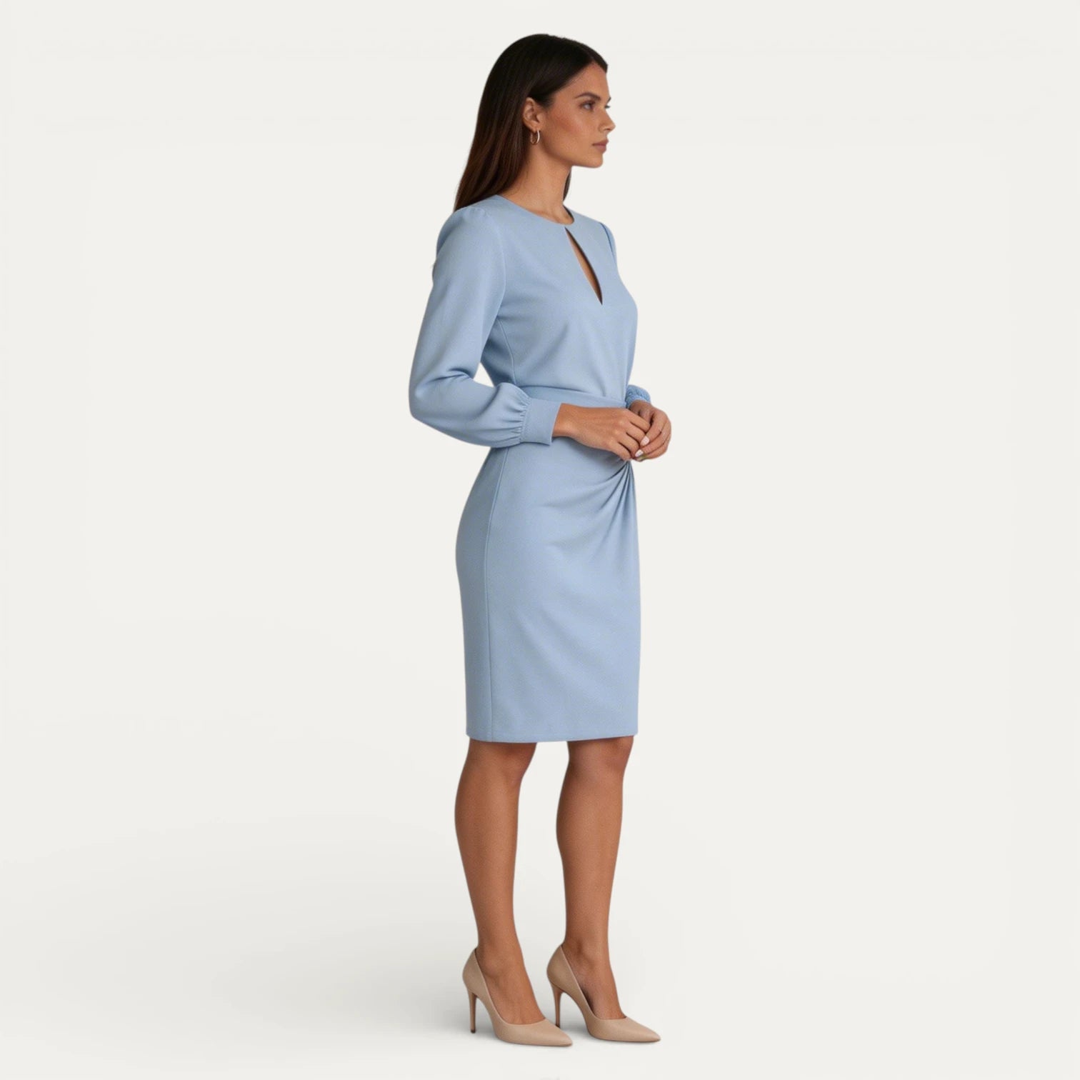 Robe Midi Femme Col Rond Ouverture Goutte