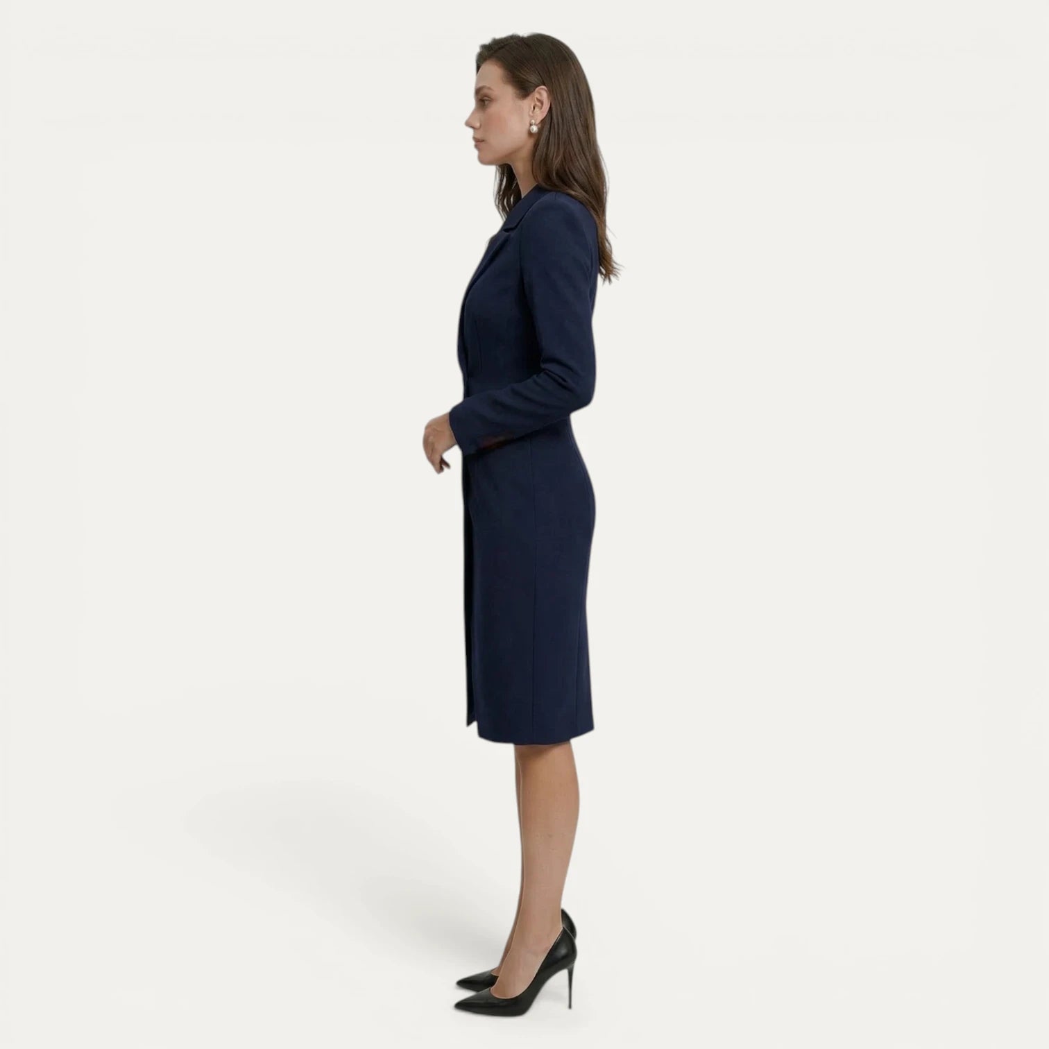Robe Blazer Femme Double Boutonnage Boutons Dorés