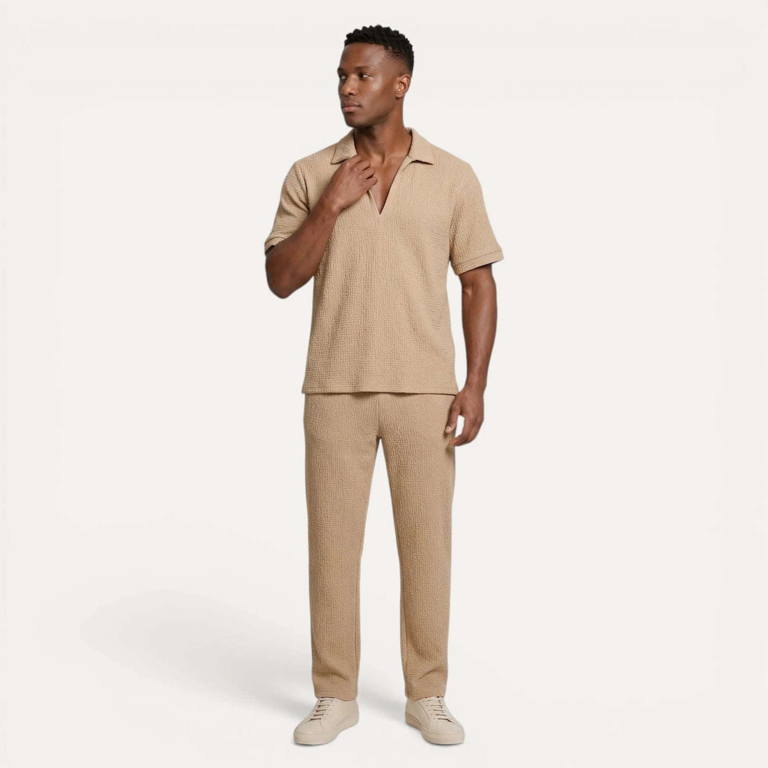 Ensemble Homme Chemise Col Ouvert Manches Courtes