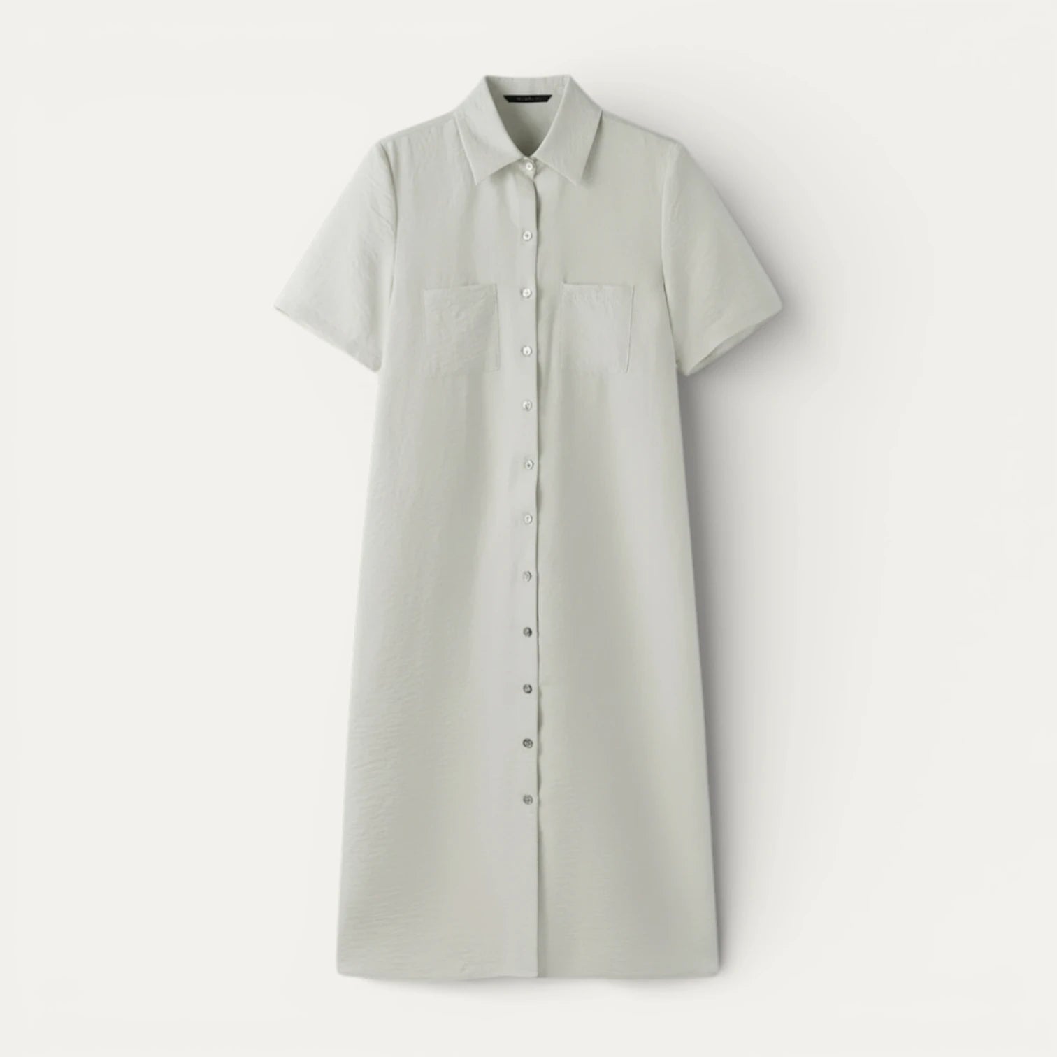 Robe Chemise Femme Midi Boutonnée Manches Courtes