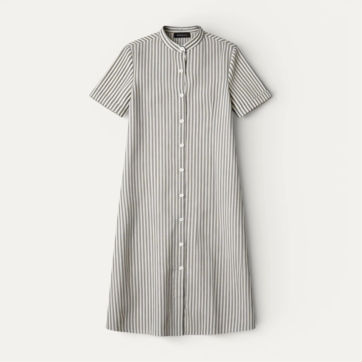 Robe Chemise Femme Rayée Midi Col Officier