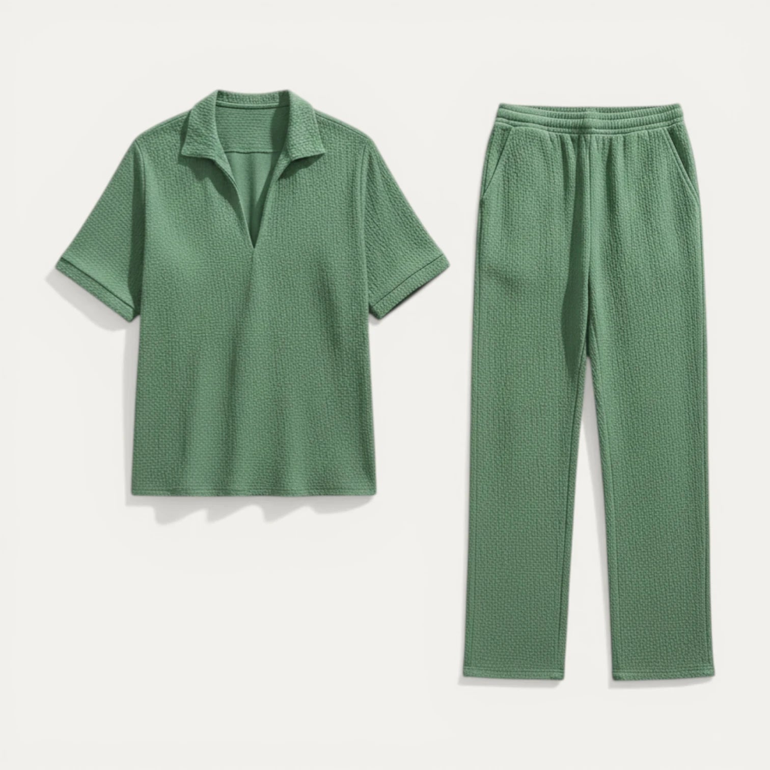 Ensemble Homme Chemise Col Ouvert Manches Courtes