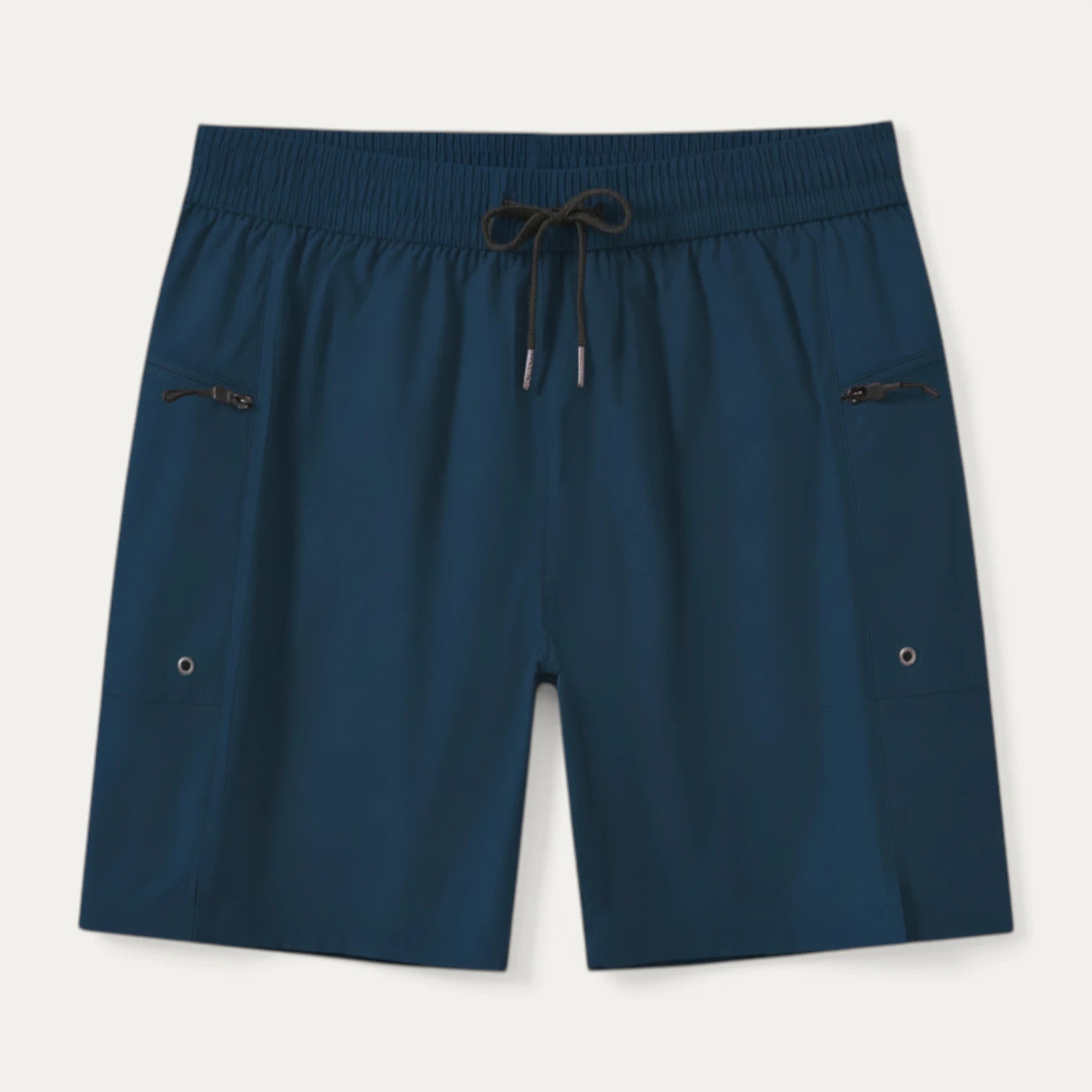 Short Homme Taille Élastique Cordon Poches Zippées