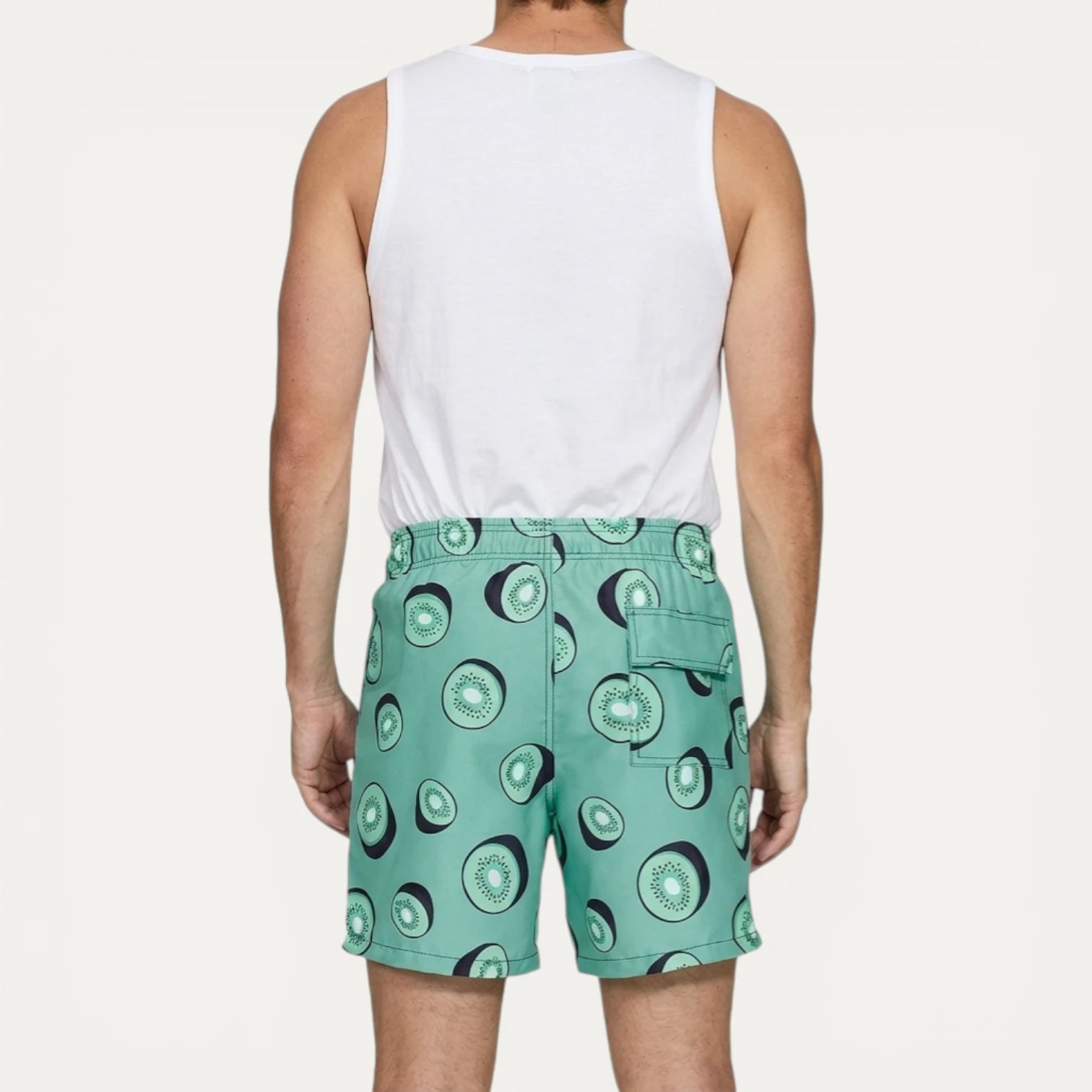 Short Bain Homme Imprimé Taille Élastique Cordon