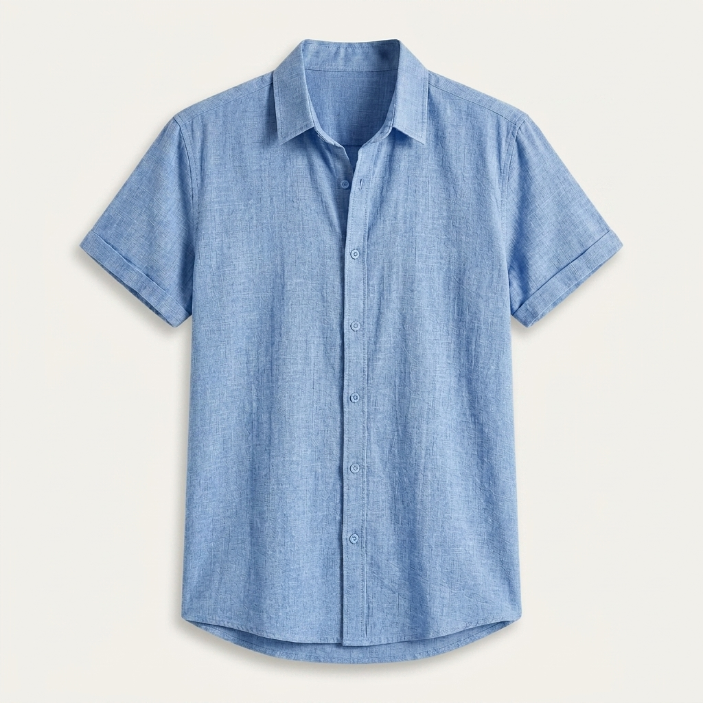 Chemise Homme Manches Courtes Col Classique Texturée