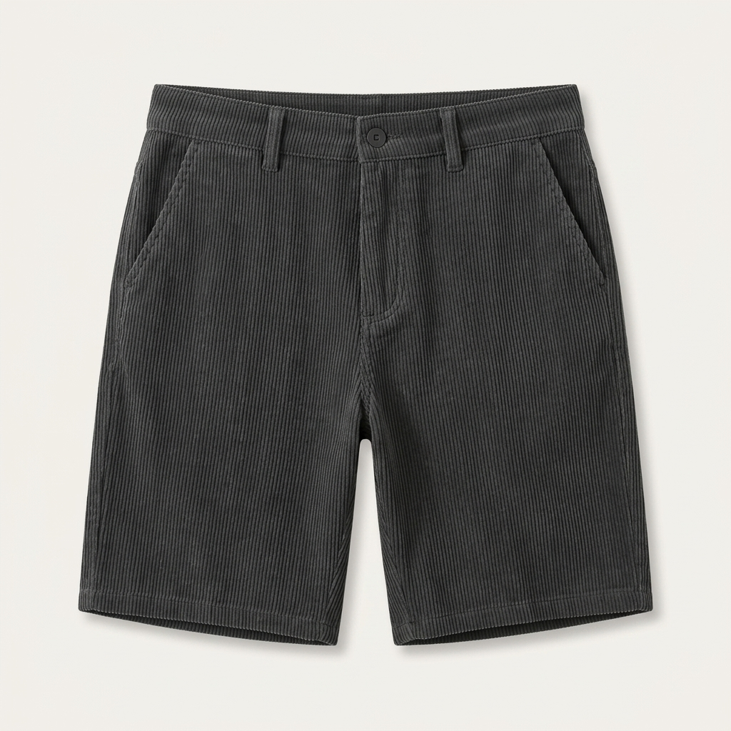 Short Homme Velours Côtelé Coupe Droite