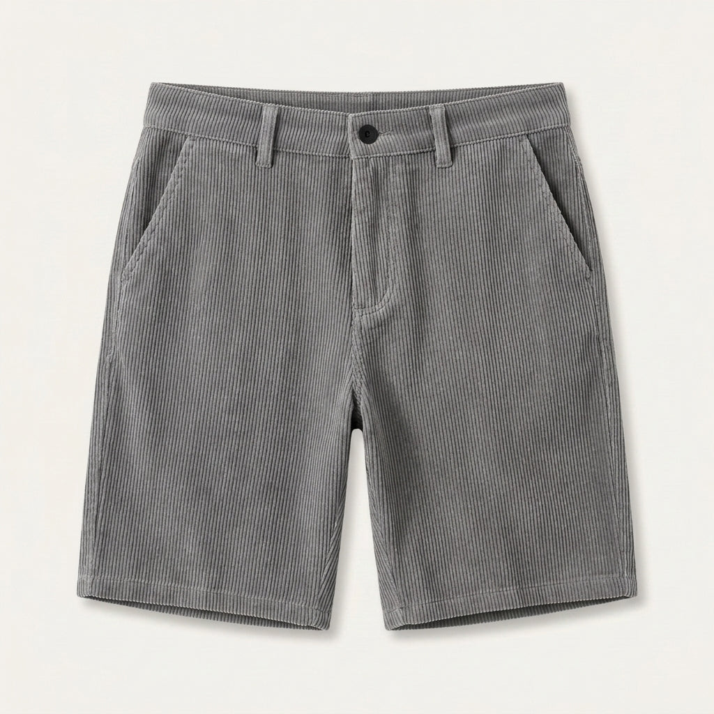 Short Homme Velours Côtelé Coupe Droite