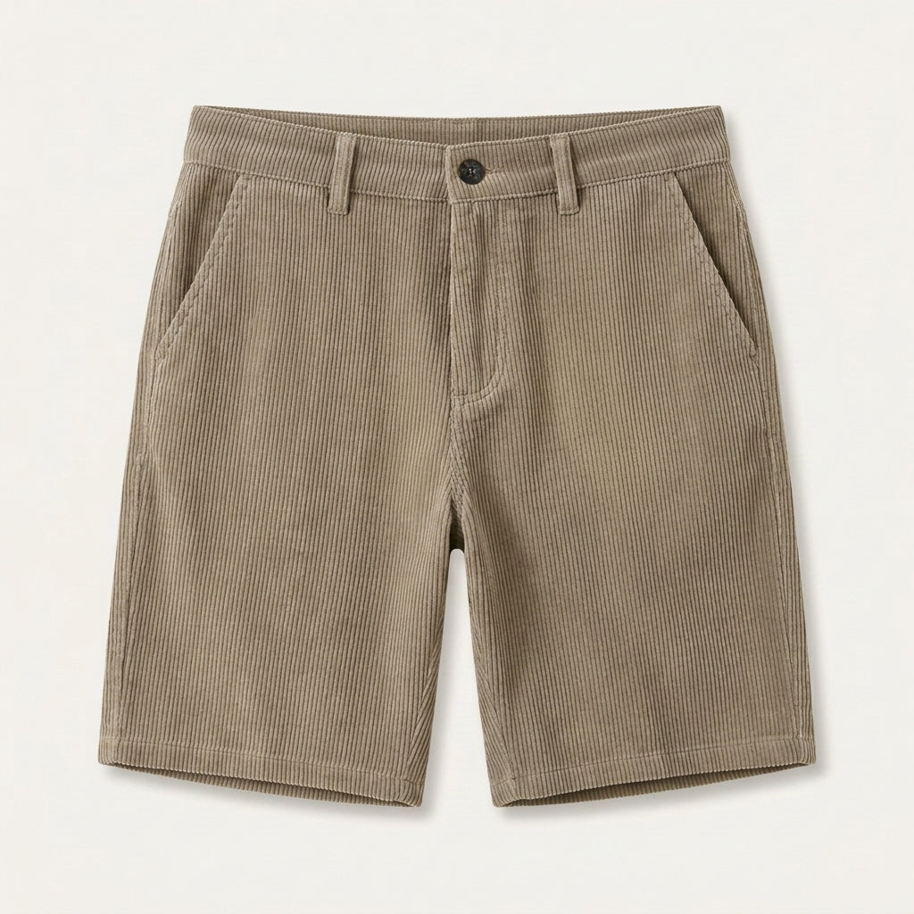 Short Homme Velours Côtelé Coupe Droite
