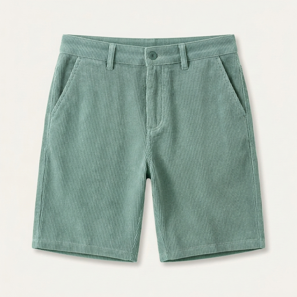 Short Homme Velours Côtelé Coupe Droite