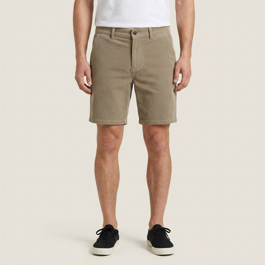 Short Homme Velours Côtelé Coupe Droite
