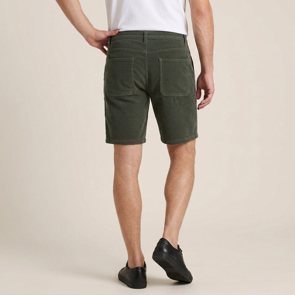 Short Homme Velours Côtelé Coupe Droite