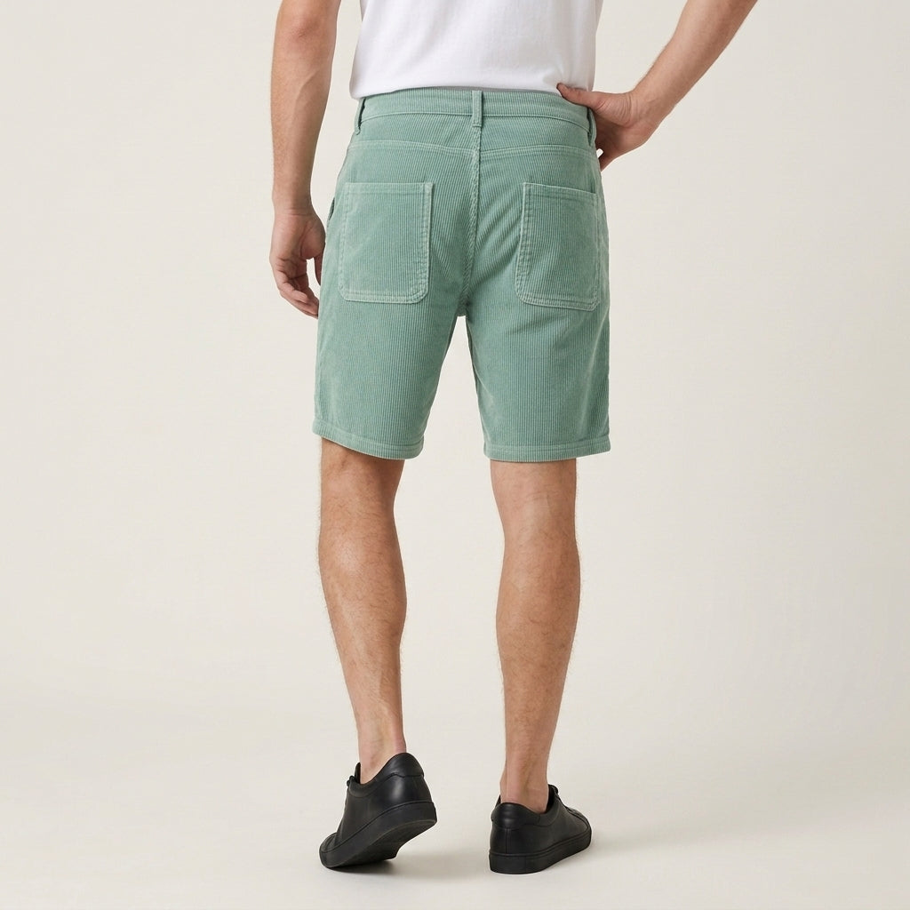 Short Homme Velours Côtelé Coupe Droite