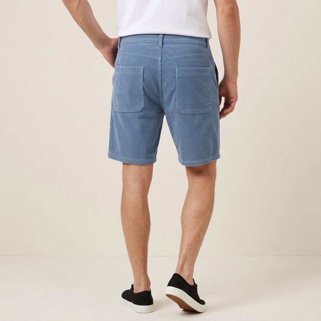 Short Homme Velours Côtelé Coupe Droite