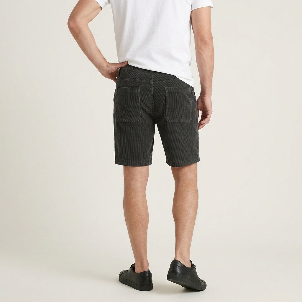 Short Homme Velours Côtelé Coupe Droite