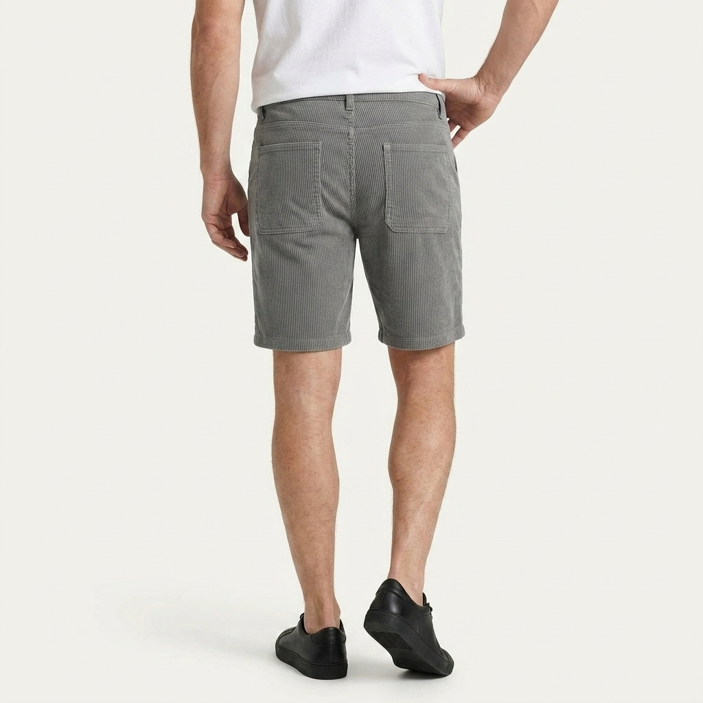 Short Homme Velours Côtelé Coupe Droite