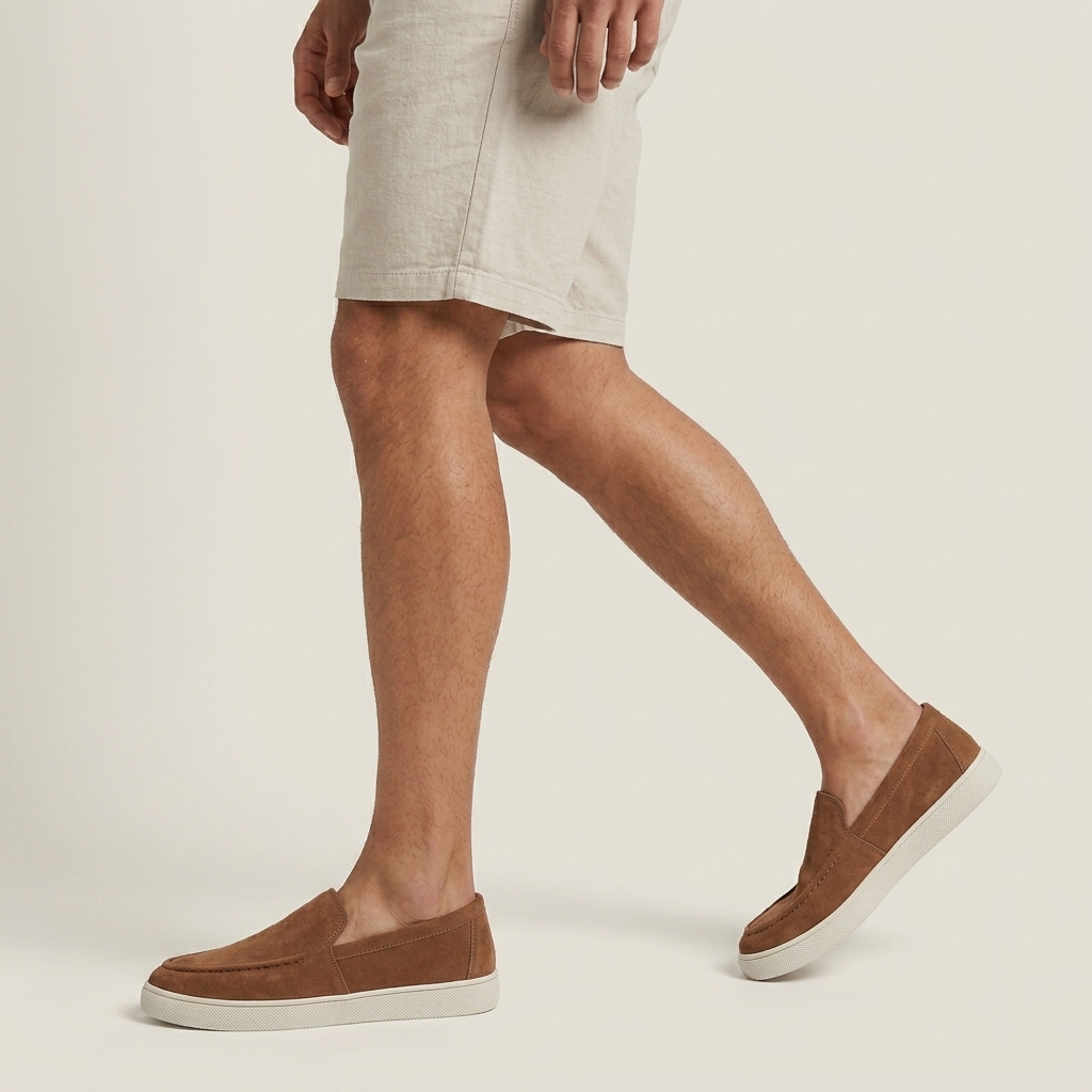 Mocassins Homme À Enfiler Semelle Contrastée Profil Bas