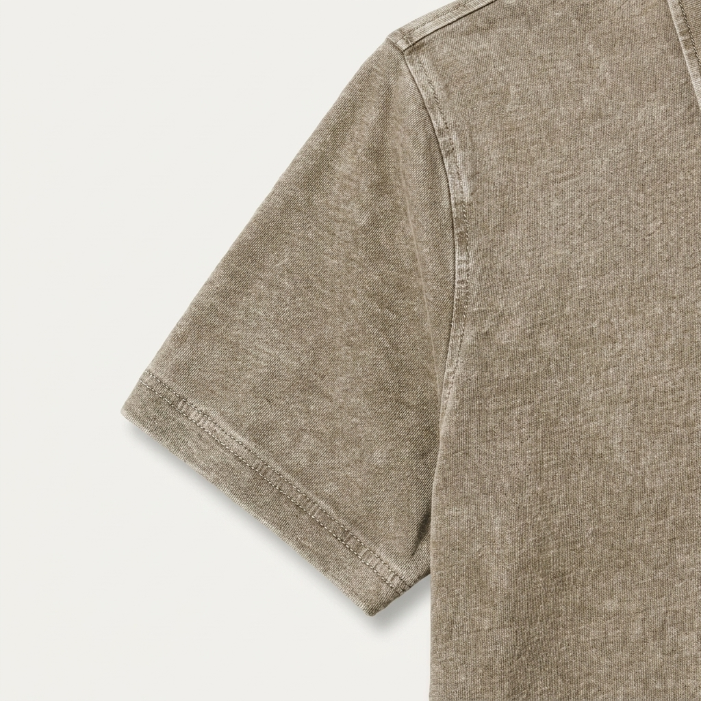 Polo Homme Effet Délavé Patte Boutonnée