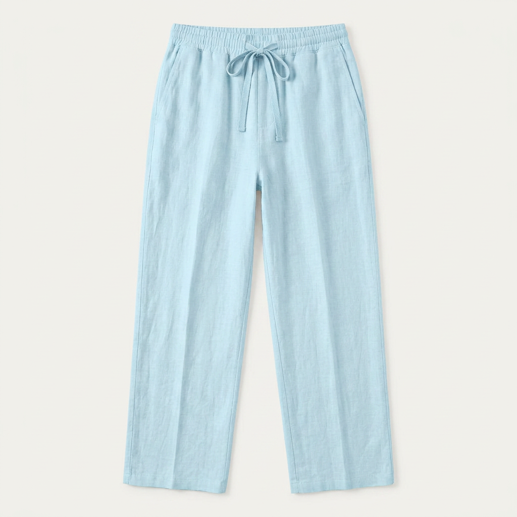 Pantalon Homme Taille Élastique Cordon Coupe Droite