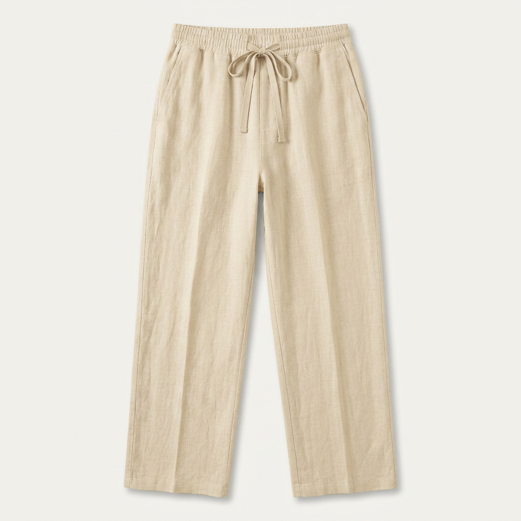 Pantalon Homme Taille Élastique Cordon Coupe Droite