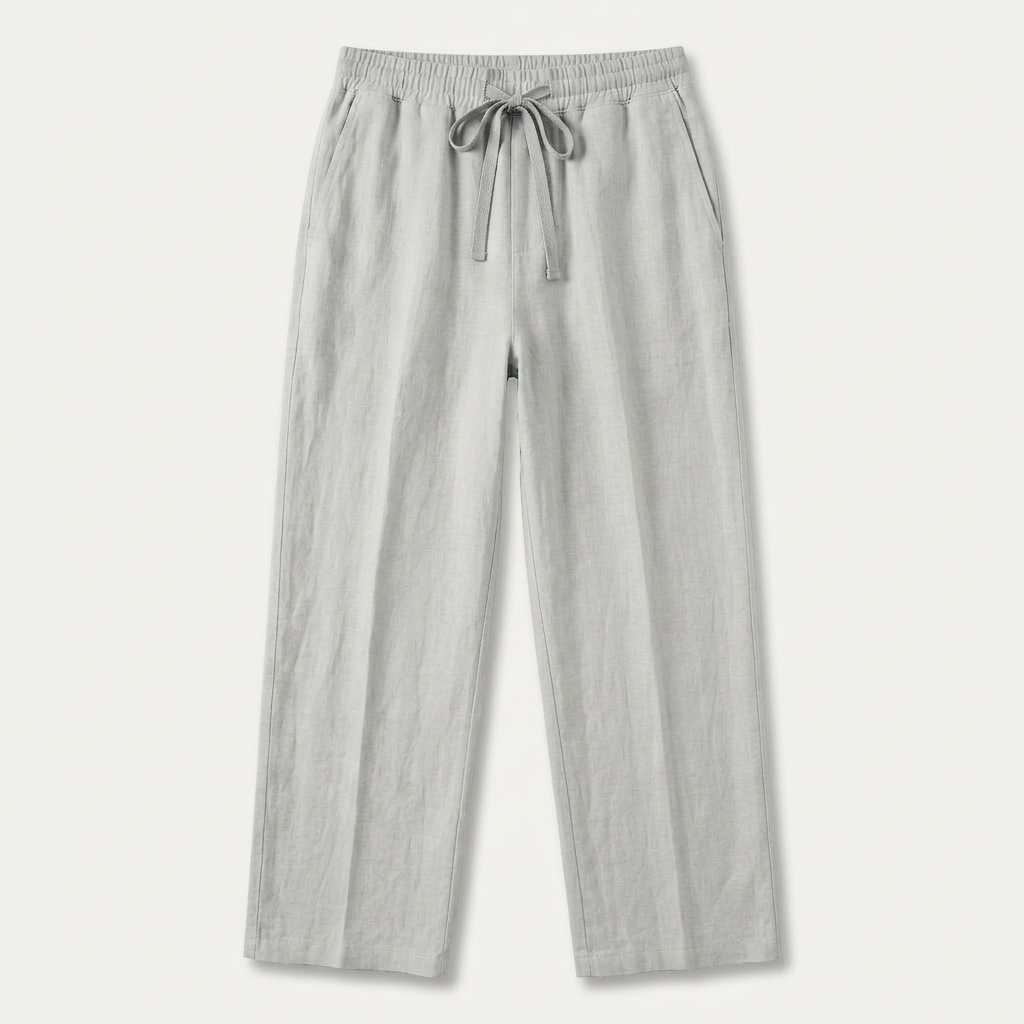 Pantalon Homme Taille Élastique Cordon Coupe Droite