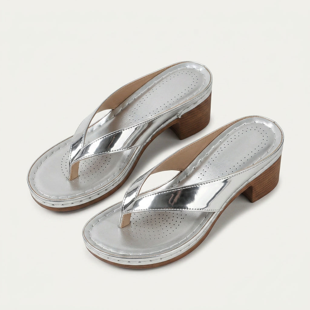 Sandales Mule Femme Entredoigt Talon Bloc