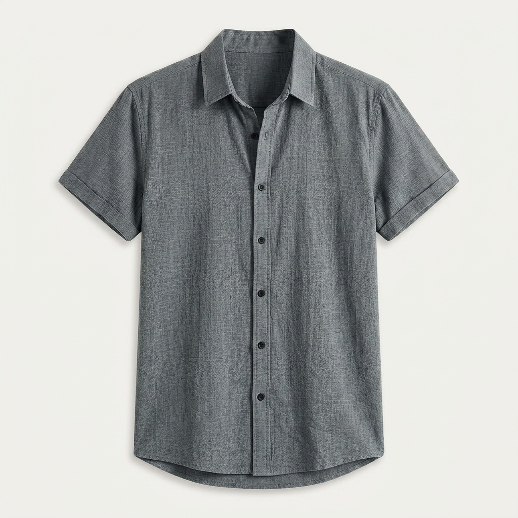 Chemise Homme Manches Courtes Col Classique Texturée
