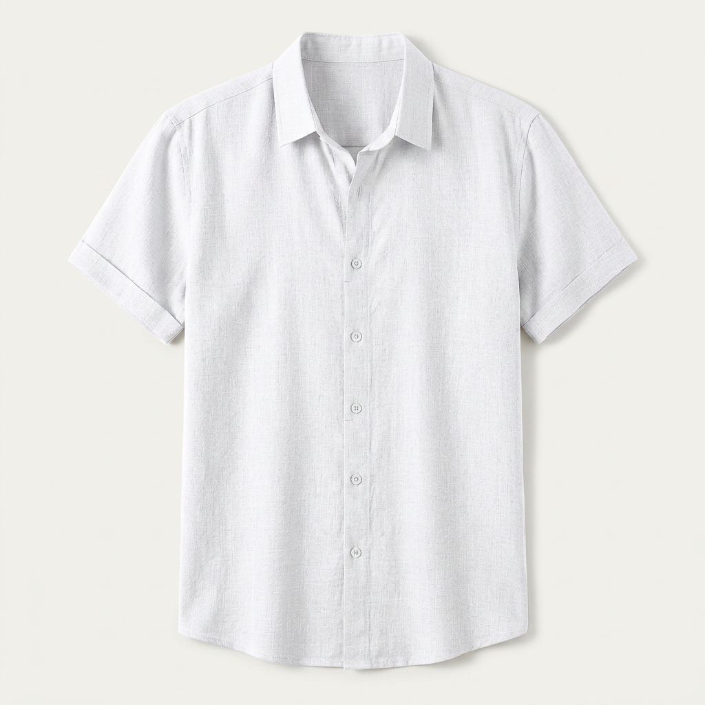 Chemise Homme Manches Courtes Col Classique Texturée