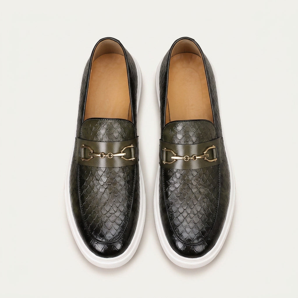 Mocassins Homme Effet Croco Détail Mors
