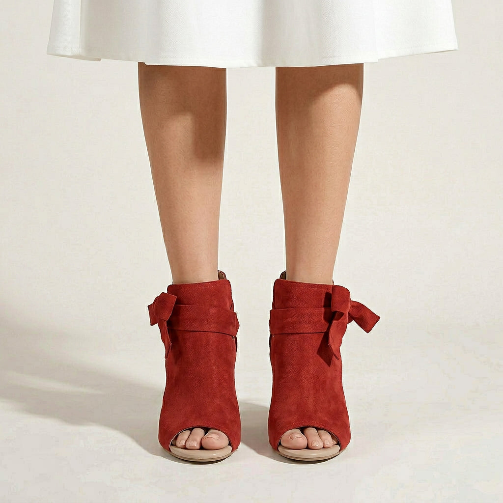 Sandales Femme Bout Ouvert Talon Bloc Noué