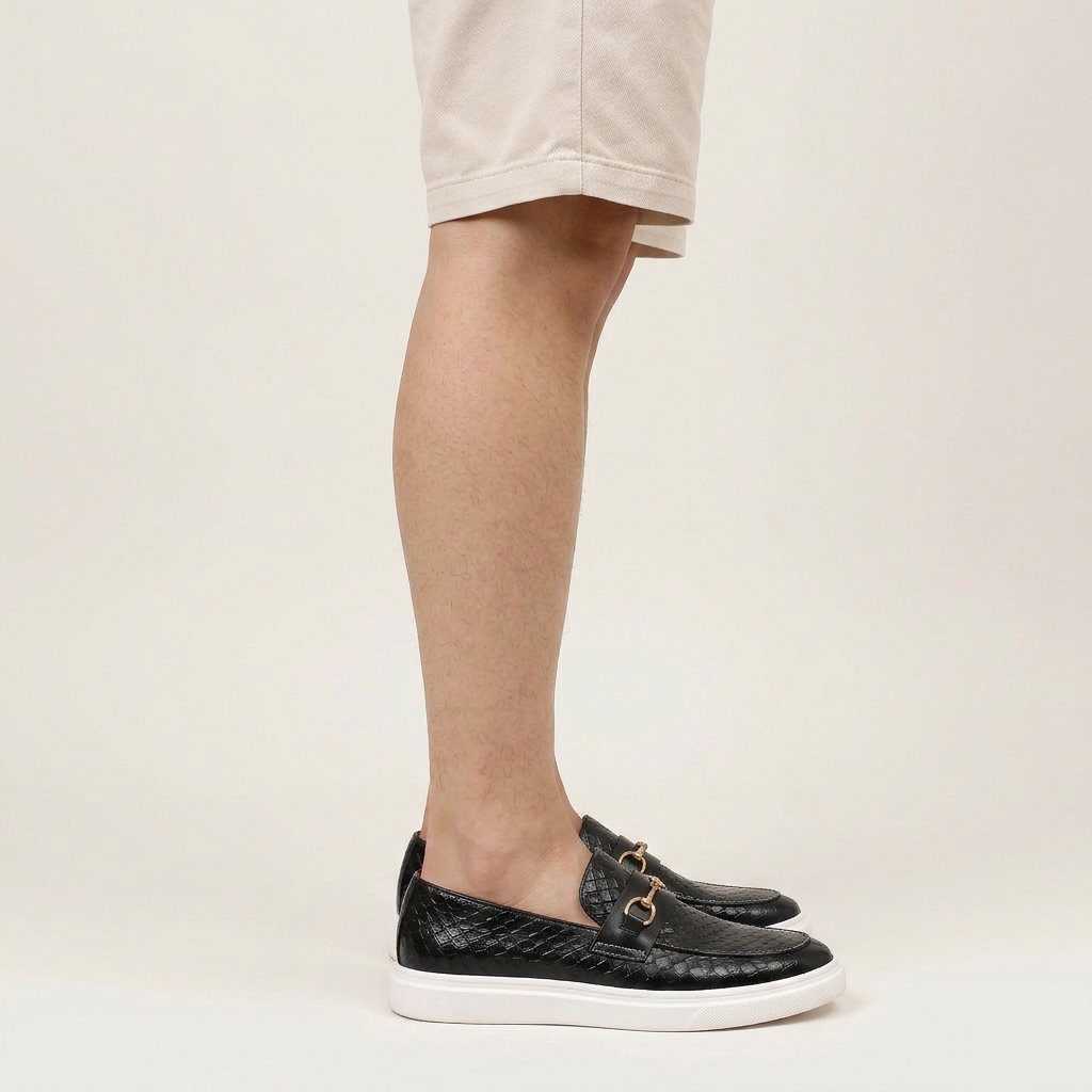 Mocassins Homme Effet Croco Détail Mors