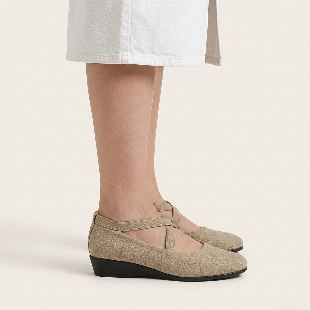 Chaussures Compensées Femme Brides Croisées Bout Arrondi