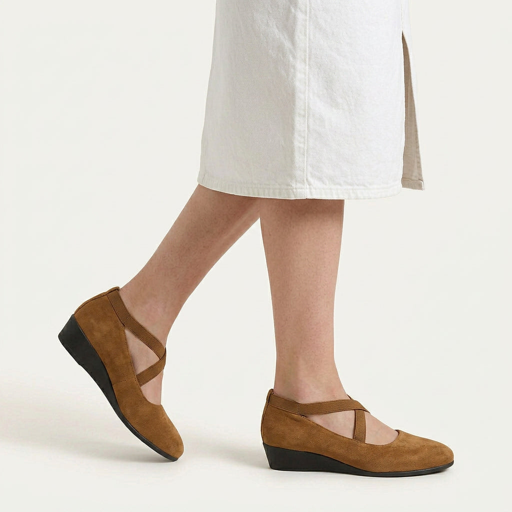 Chaussures Compensées Femme Brides Croisées Bout Arrondi