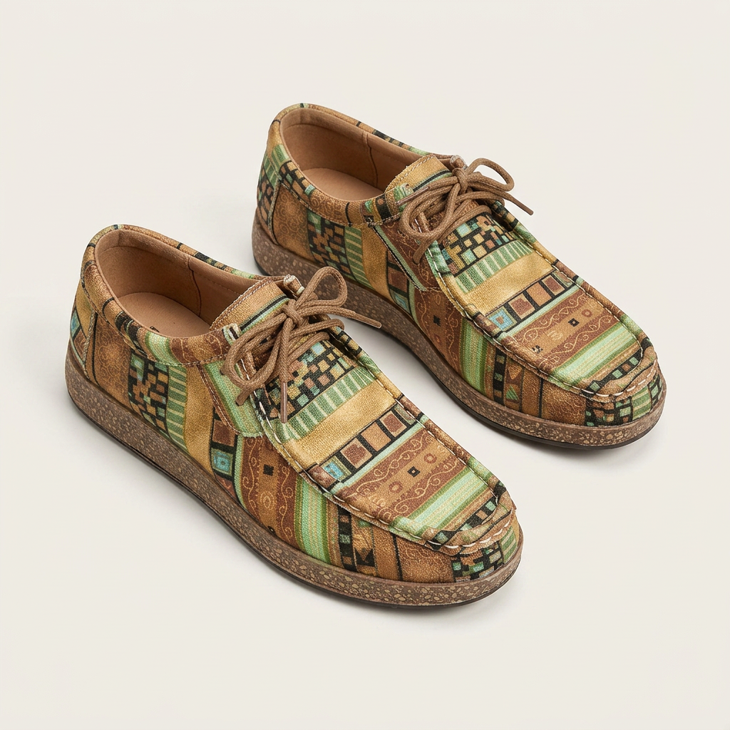 Chaussures Femme Lacets Style Mocassin Motifs
