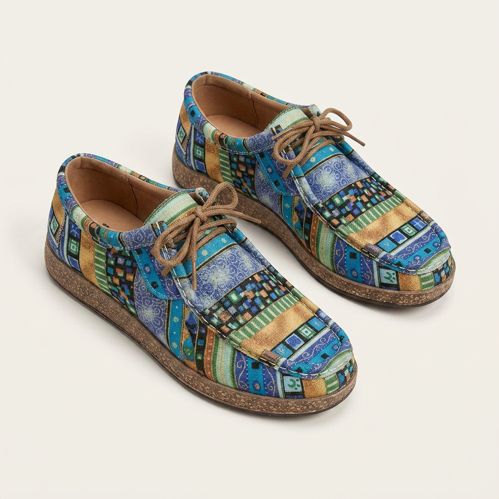 Chaussures Femme Lacets Style Mocassin Motifs