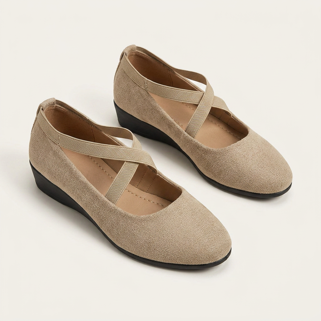 Chaussures Compensées Femme Brides Croisées Bout Arrondi