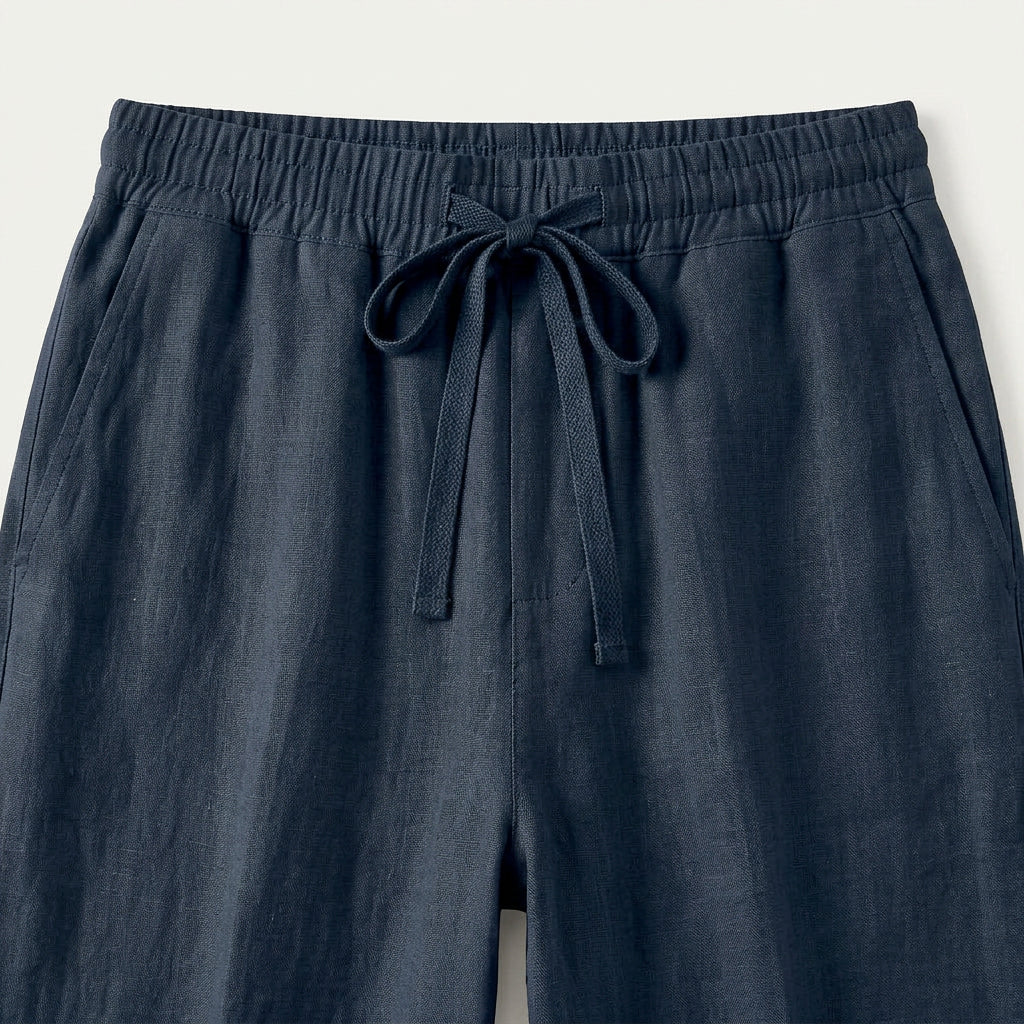 Pantalon Homme Taille Élastique Cordon Coupe Droite