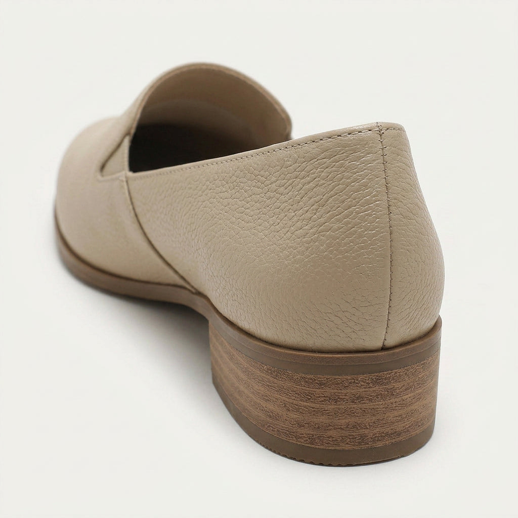 Mocassins Femme Texturés Petit Talon À Enfiler