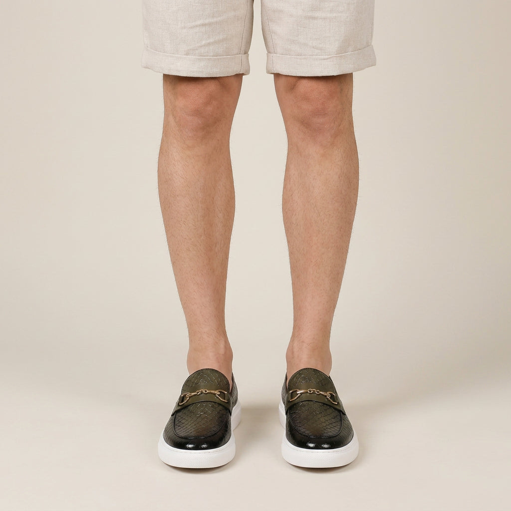 Mocassins Homme Effet Croco Détail Mors