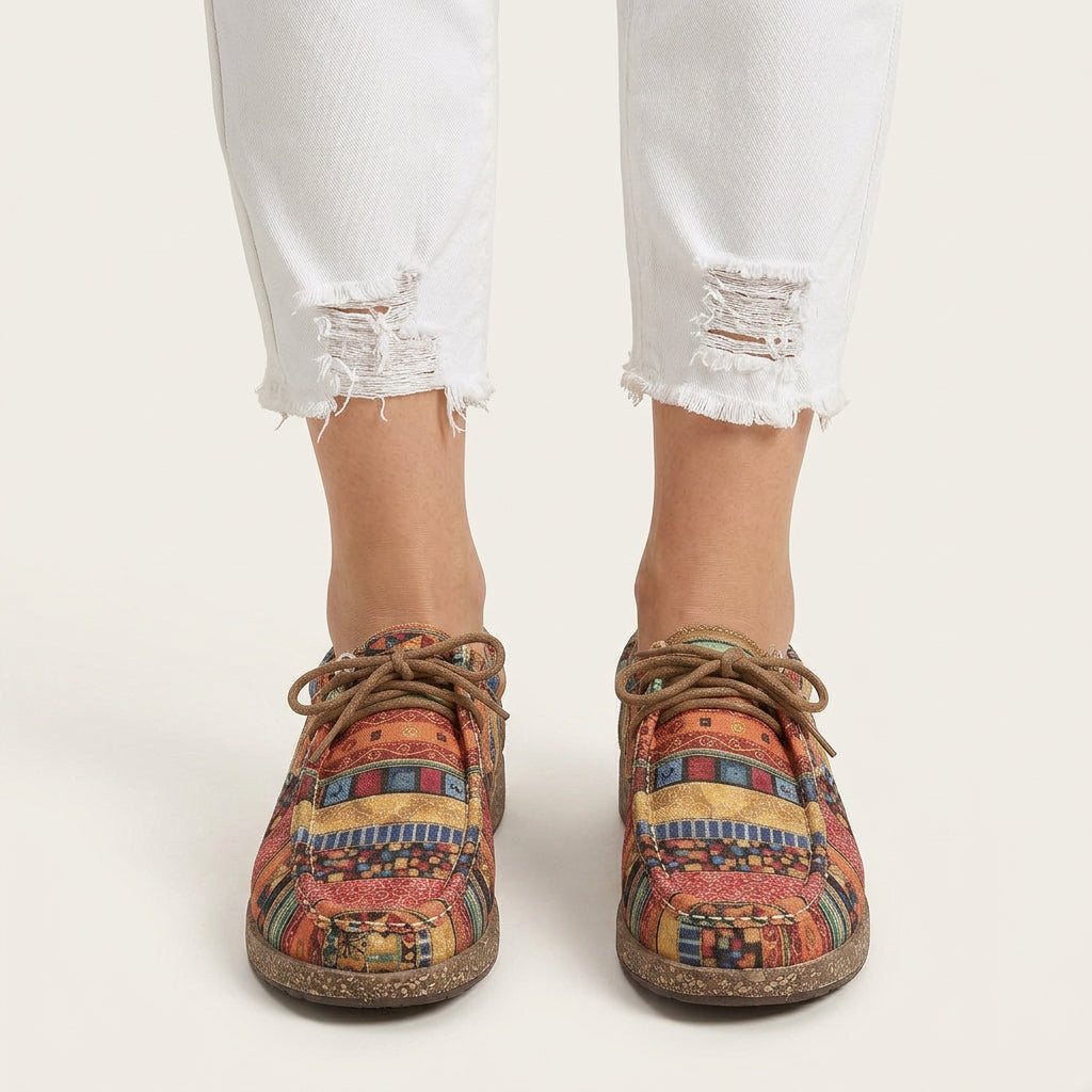 Chaussures Femme Lacets Style Mocassin Motifs