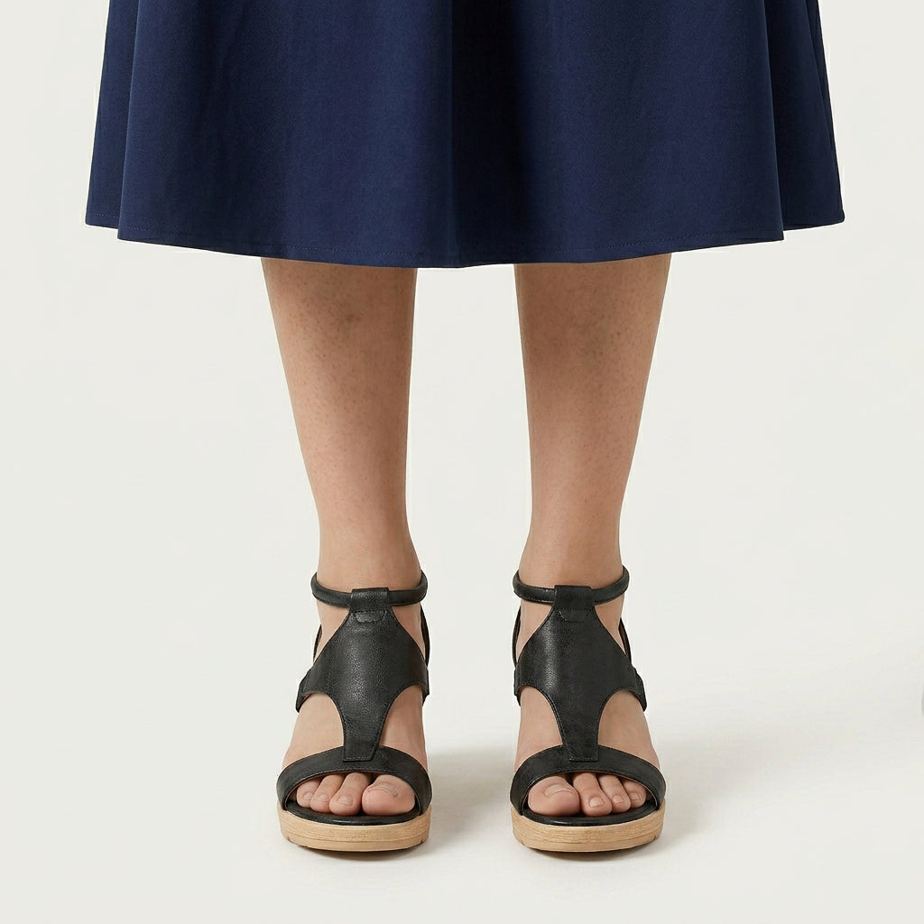 Sandales Compensées Femme Bride T Plateforme