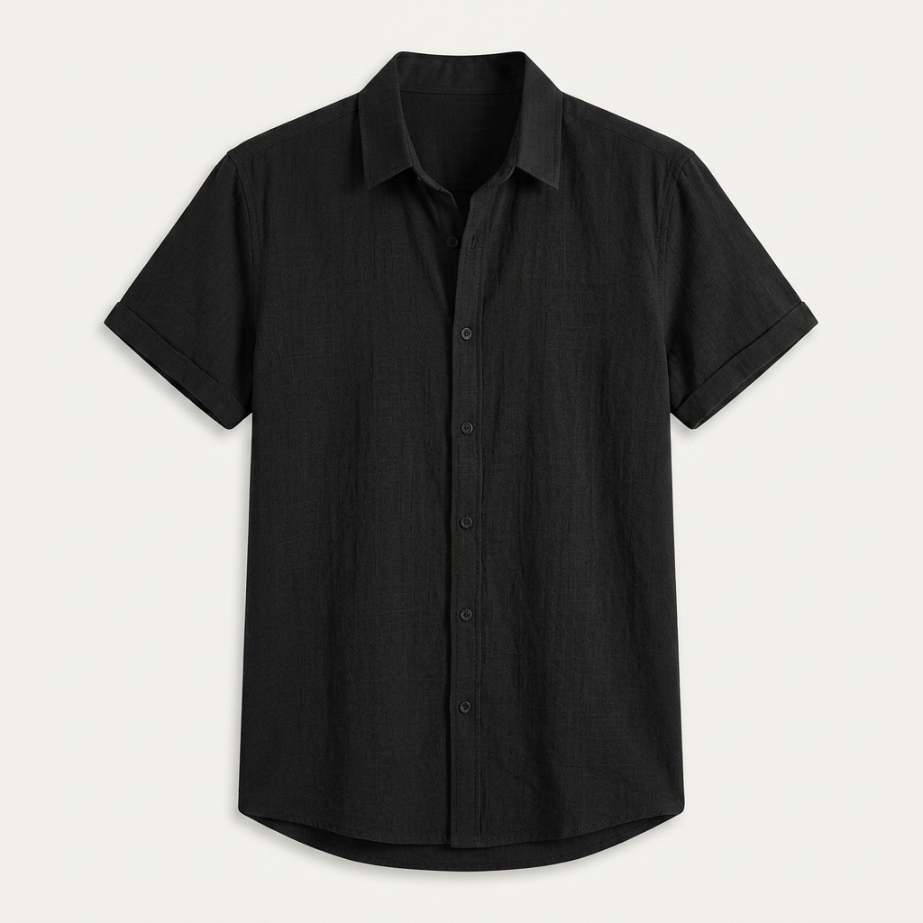 Chemise Homme Manches Courtes Col Classique Texturée