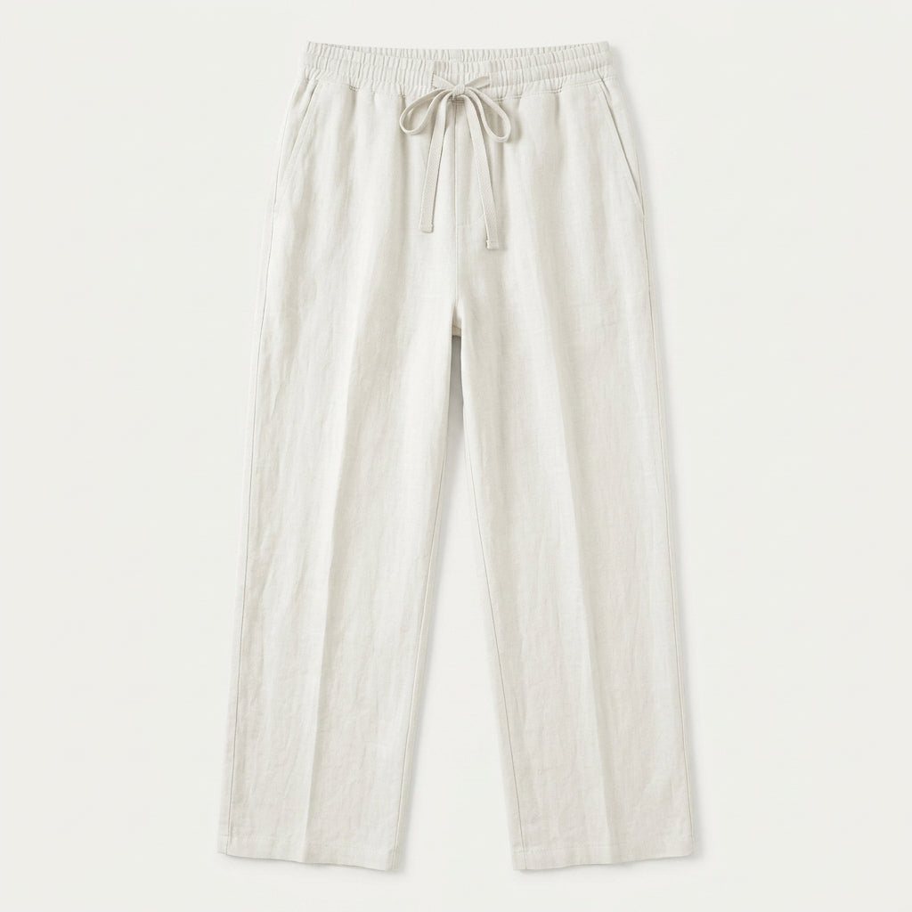 Pantalon Homme Taille Élastique Cordon Coupe Droite